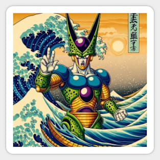 Surfing on the great wave Sticker